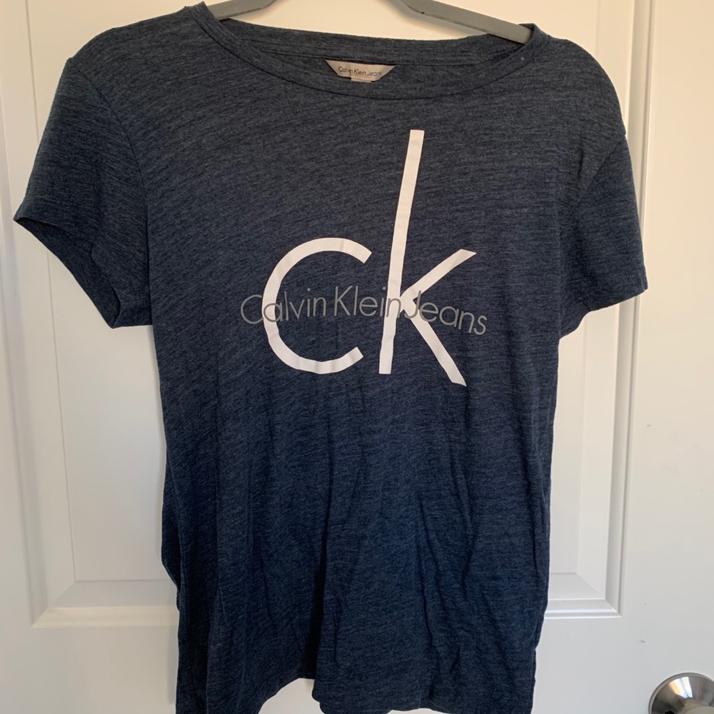 Calvin Klein navy blue short sleeve top.